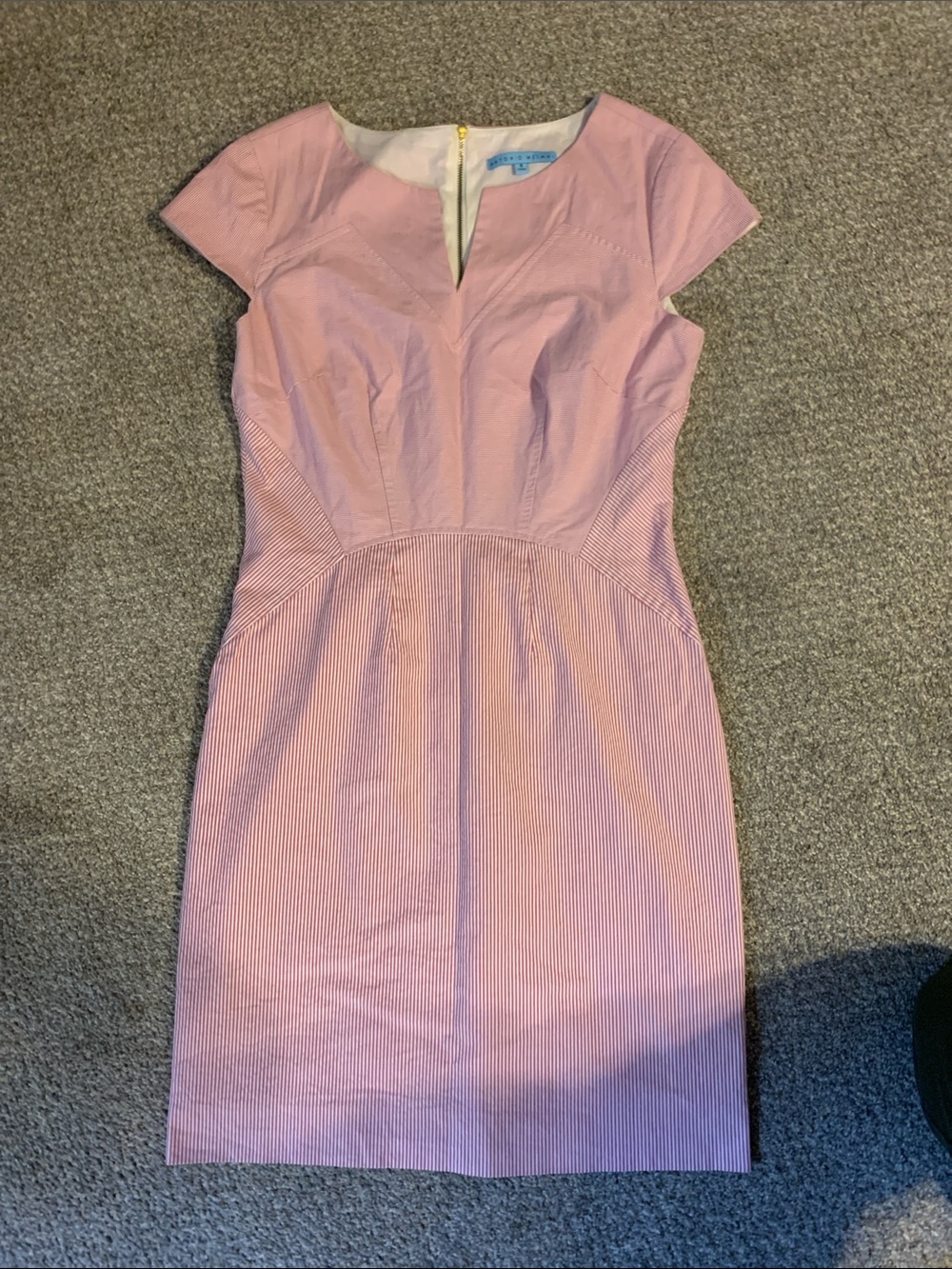 ANTONIO MELANI Light Pink Cap-Sleeve Sheath Dress